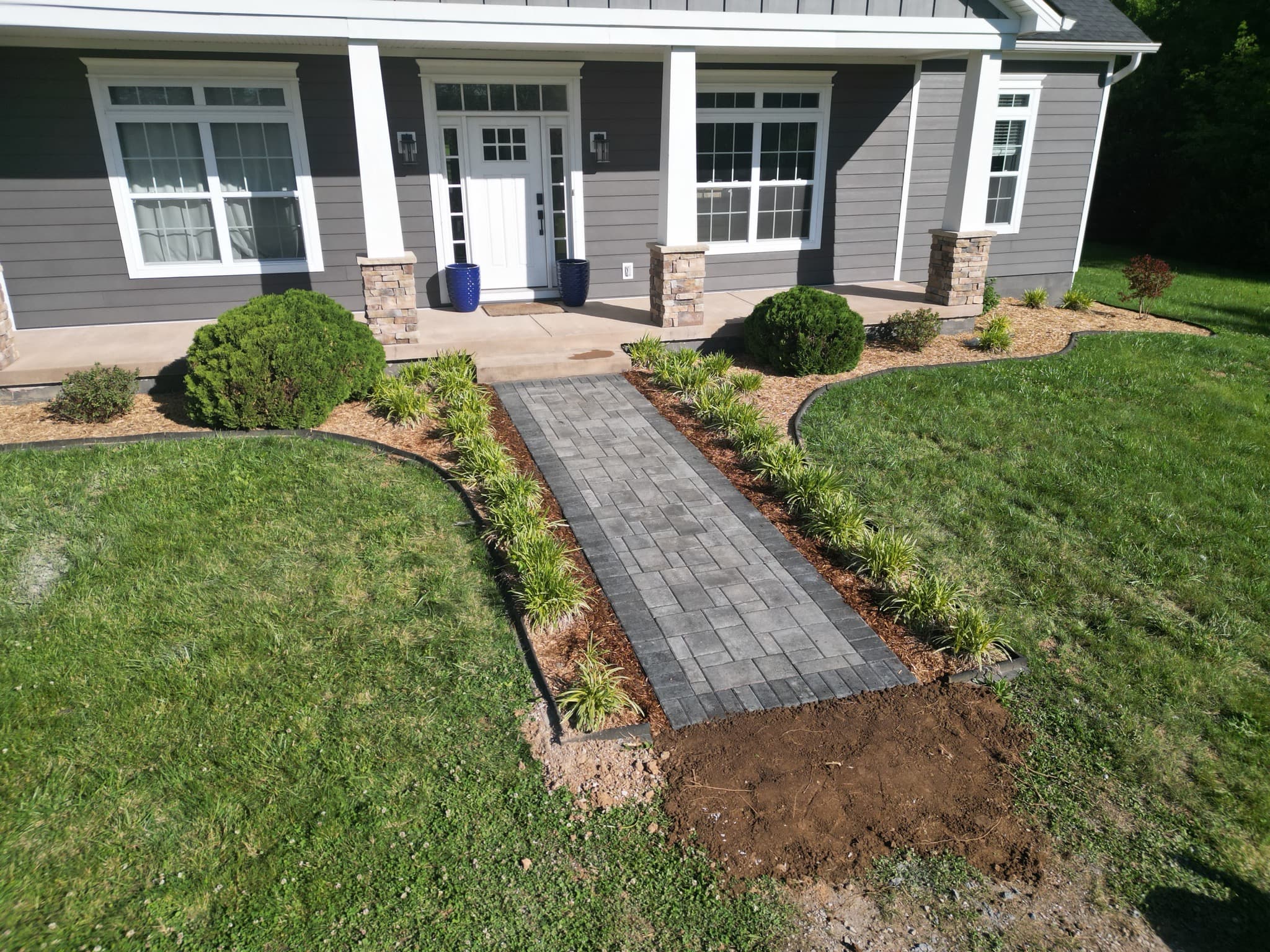 After Front Yard Walkway Installation